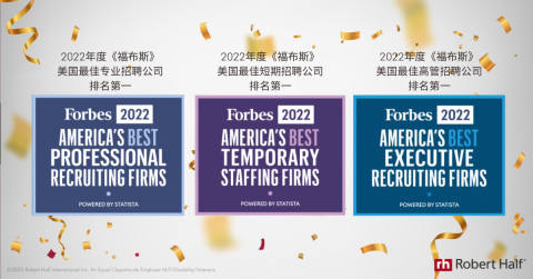 Robert Half Ranked No. 1 Professional Recruiting, Temporary Staffing And Executive Recruiting Firm By Forbes