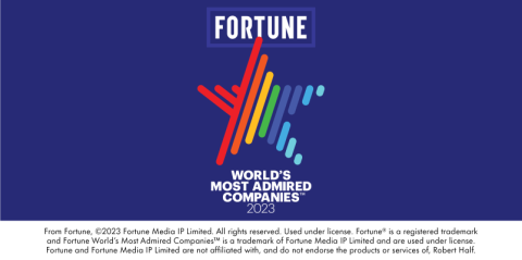 Robert Half Named to Fortune World’s Most Admired Companies List for 26th Consecutive Year